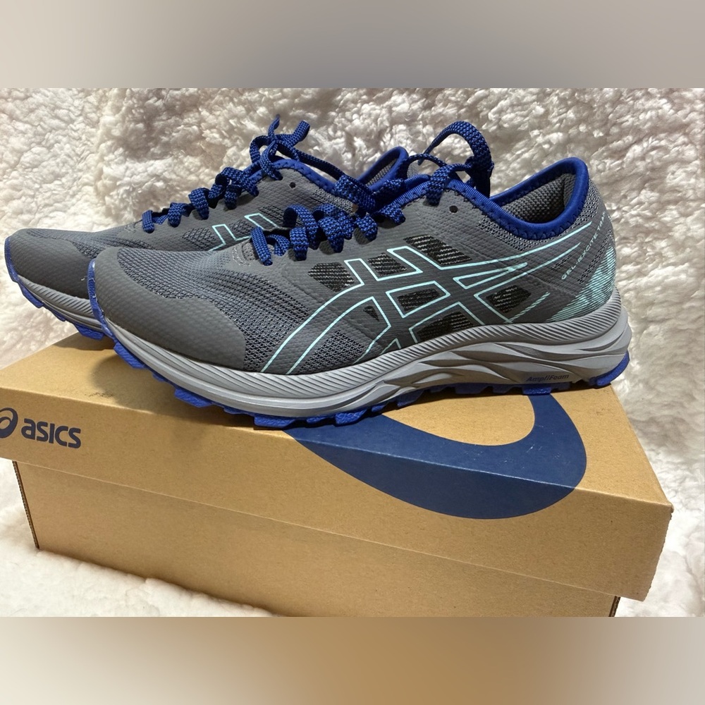 Asics Gray and Navy Athletic Sneakers
